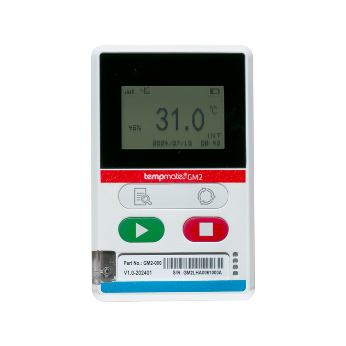 Tempmate GM2 Single-use data logger for real-time measurement of temperature, humidity, light & shock.